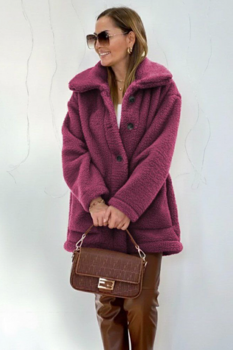 Plaszcz RELEVA FUCHSIA, Kolor : fuksja, IVET.PL - Modna odzież