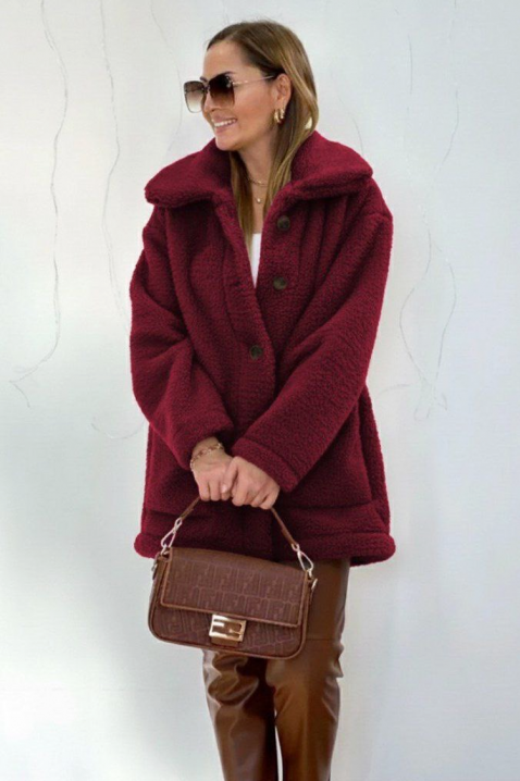 Płaszcz RELEVA BORDO, Kolor : bordowy, IVET.PL - Modna odzież