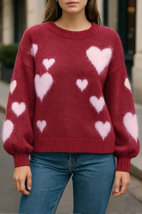 Sweter NABLILZA BORDO, Kolor : bordowy, IVET.PL - Modna odzież