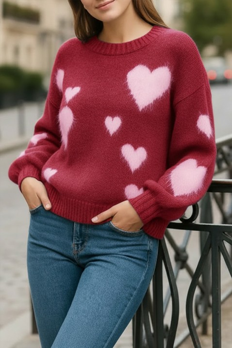 Sweter NABLILZA BORDO, Kolor : bordowy, IVET.PL - Modna odzież