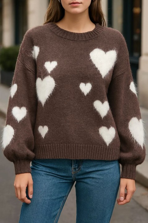 Sweter NABLILZA BROWN, Kolor : brązowy, IVET.PL - Modna odzież