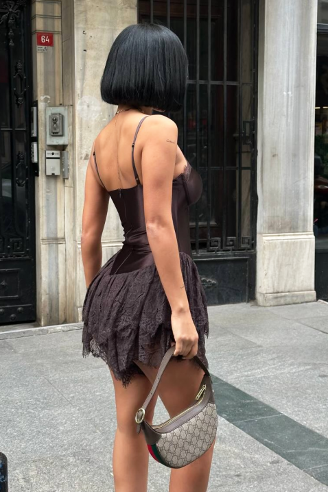 Sukienka FABRINZA BROWN, Kolor : brązowy, IVET.PL - Modna odzież