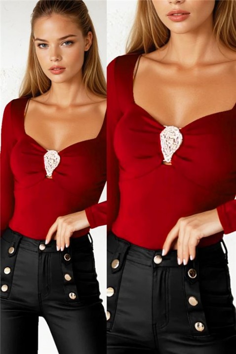 Body - bluzka NELVORNA RED, Kolor : czerwony, IVET.PL - Modna odzież