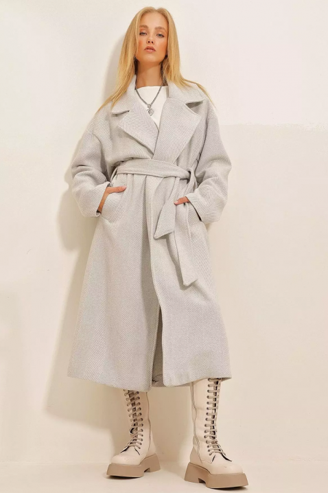 Płaszcz SILVONZA GREY, Kolor : szary, IVET.PL - Modna odzież