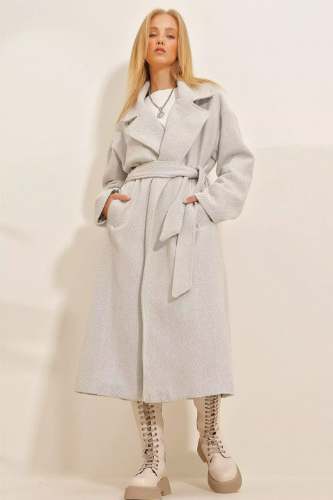 Płaszcz SILVONZA GREY, Kolor : szary, IVET.PL - Modna odzież