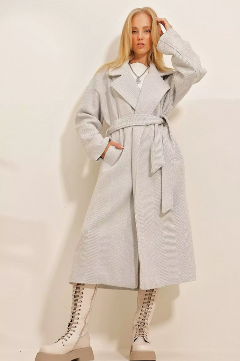 Płaszcz SILVONZA GREY, Kolor : szary, IVET.PL - Modna odzież