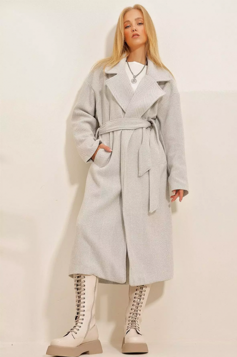 Płaszcz SILVONZA GREY, Kolor : szary, IVET.PL - Modna odzież