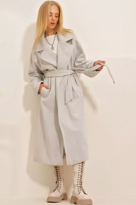 Płaszcz SILVONZA GREY, Kolor : szary, IVET.PL - Modna odzież