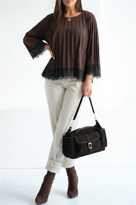 Bluzka VLANDENA BROWN, Kolor : brązowy, IVET.PL - Modna odzież