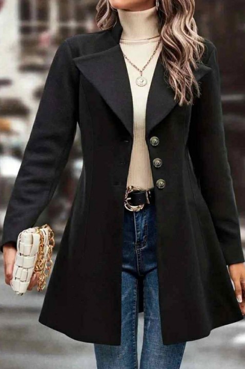 Płaszcz MENDIONA BLACK, Kolor : czarny, IVET.PL - Modna odzież