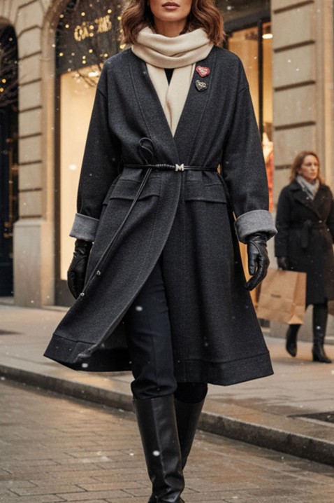 Płaszcz SLAVENZA, Kolor : szary, IVET.PL - Modna odzież