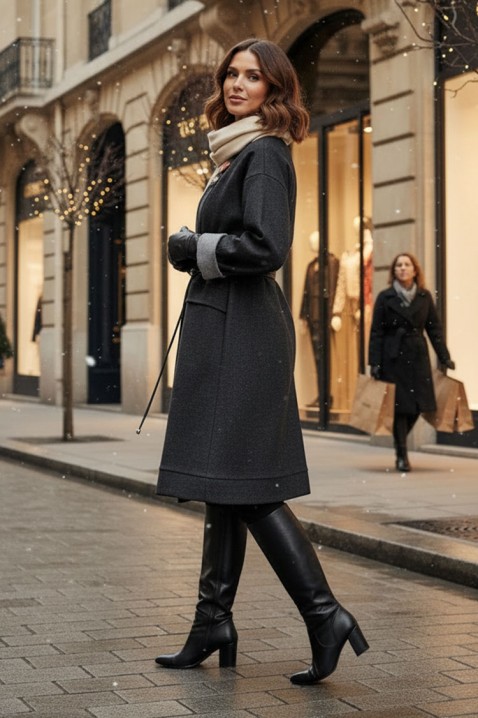 Płaszcz SLAVENZA, Kolor : szary, IVET.PL - Modna odzież