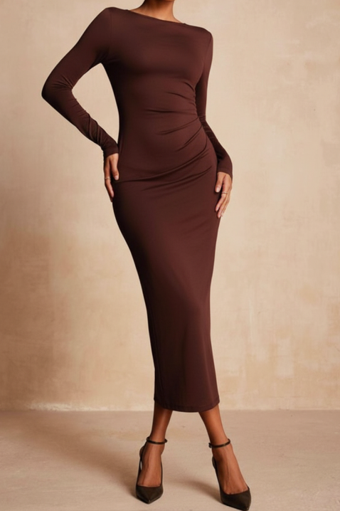 Sukienka TOFEILA, Kolor : brązowy, IVET.PL - Modna odzież