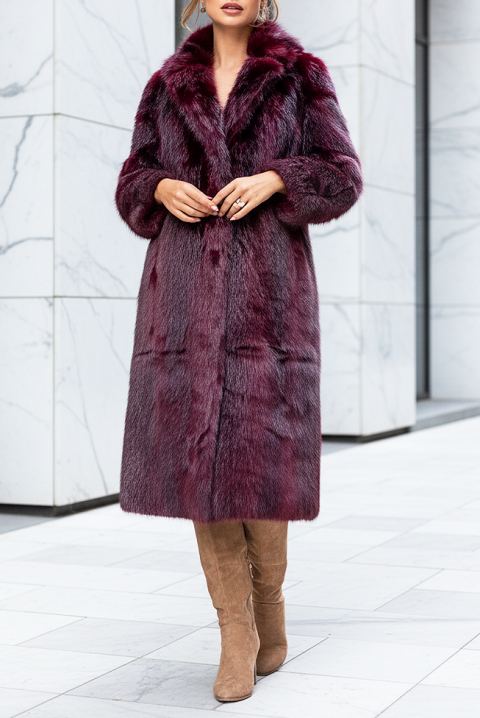 Płaszcz BORDINZA, Kolor : bordowy, IVET.PL - Modna odzież