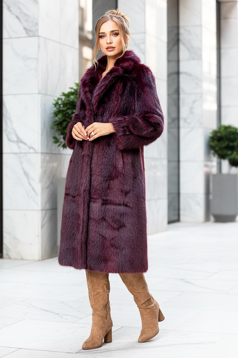 Płaszcz BORDINZA, Kolor : bordowy, IVET.PL - Modna odzież