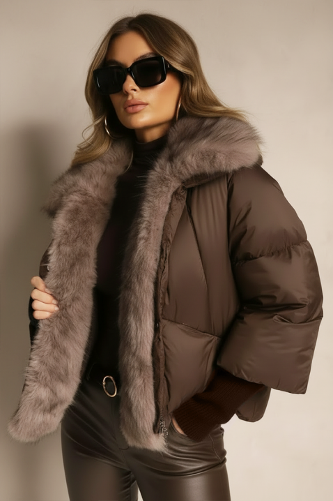 Kurtka SIBRINZA BROWN, Kolor : brązowy, IVET.PL - Modna odzież