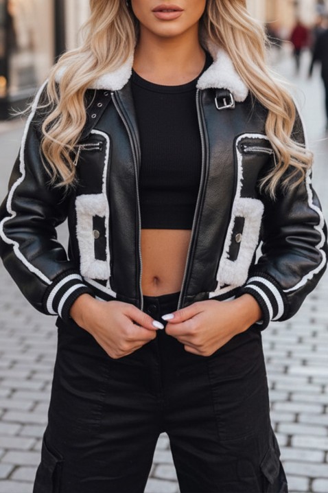 Kurtka DENFORA, Kolor : czarny z białym, IVET.PL - Modna odzież