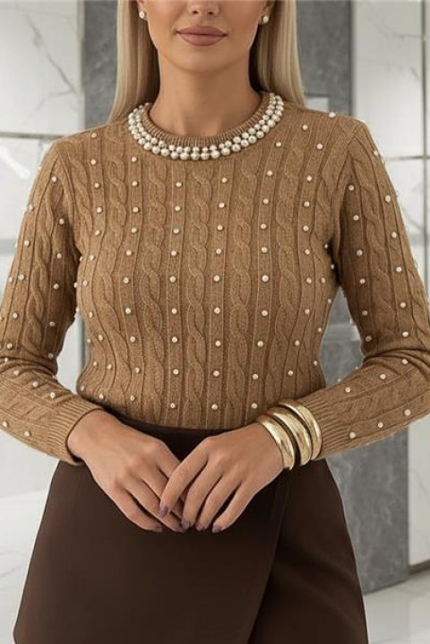 Bluzka PERIOLA CAMEL, Kolor : jasnobrązowy, IVET.PL - Modna odzież