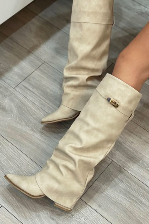 Kozaki GIVENDRA ECRU, Kolor : ecru, IVET.PL - Modna odzież