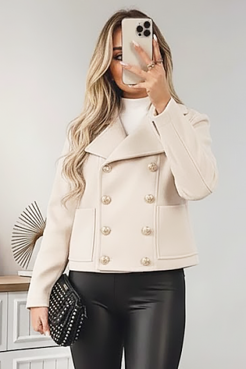 Płaszcz AMGIOLA BEIGE, Kolor :  beżowy, IVET.PL - Modna odzież