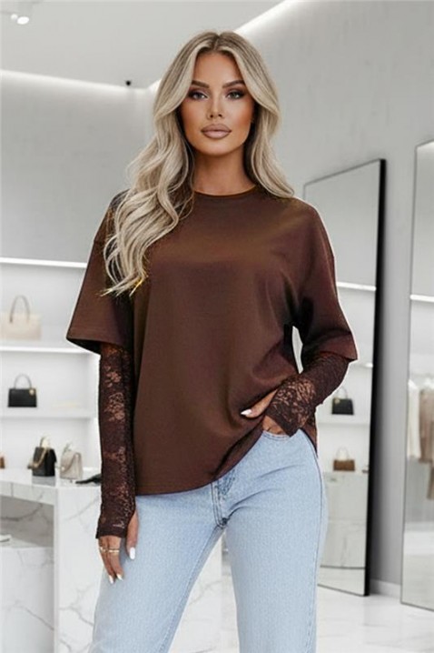 Bluzka CALIOPA BROWN, Kolor : brązowy, IVET.PL - Modna odzież