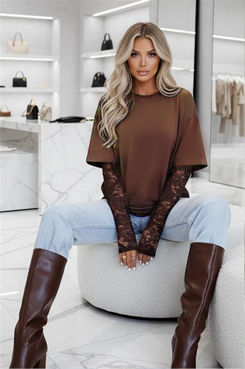 Bluzka CALIOPA BROWN, Kolor : brązowy, IVET.PL - Modna odzież