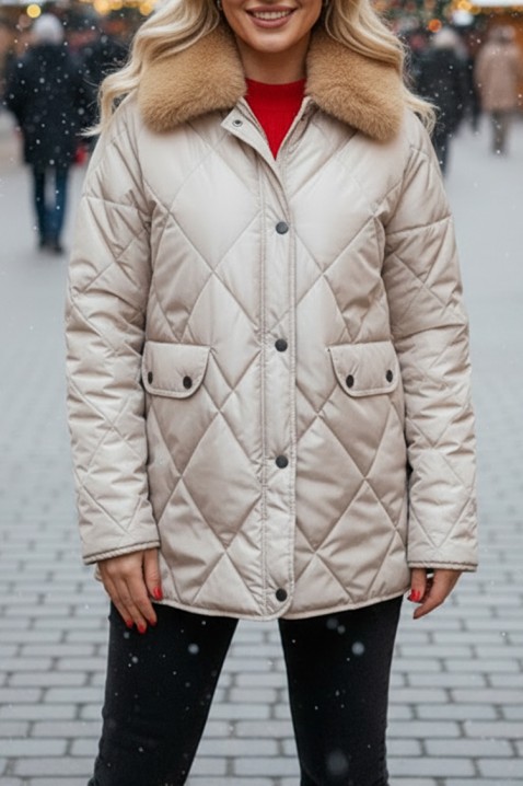 Kurtka SLAMENDA BEIGE, Kolor :  beżowy, IVET.PL - Modna odzież