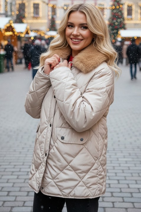 Kurtka SLAMENDA BEIGE, Kolor :  beżowy, IVET.PL - Modna odzież