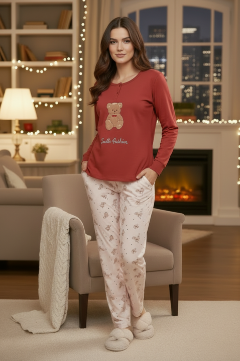 Piżama KARLITTA RED, Kolor : czerwony, IVET.PL - Modna odzież