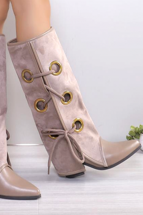 Kozaki BURMENVA, Kolor :  beżowy, IVET.PL - Modna odzież