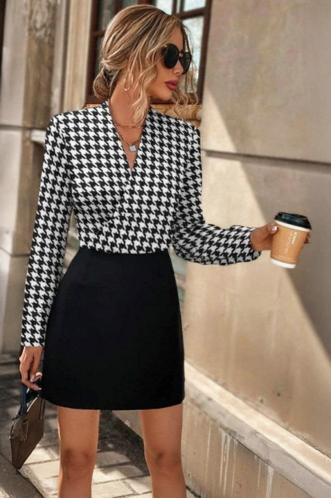 Sukienka TALIATA, Kolor : czarny z białym, IVET.PL - Modna odzież