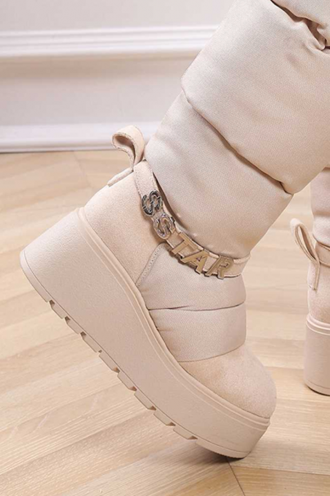 Śniegowce BADERLSA BEIGE, Kolor :  beżowy, IVET.PL - Modna odzież