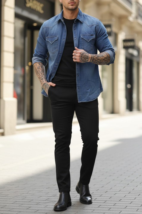 Koszula TORMER BLUE, Kolor : chabrowy, IVET.PL - Modna odzież