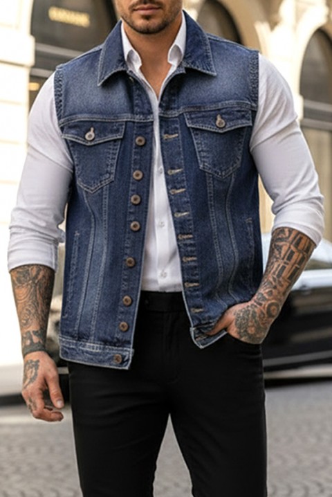 Kamizelka REFERO BLUE, Kolor : chabrowy, IVET.PL - Modna odzież