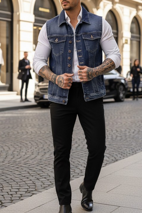 Kamizelka REFERO BLUE, Kolor : chabrowy, IVET.PL - Modna odzież