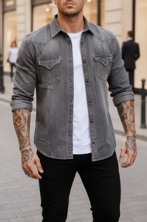 Koszula TORMER GREY, Kolor : granatowy, IVET.PL - Modna odzież