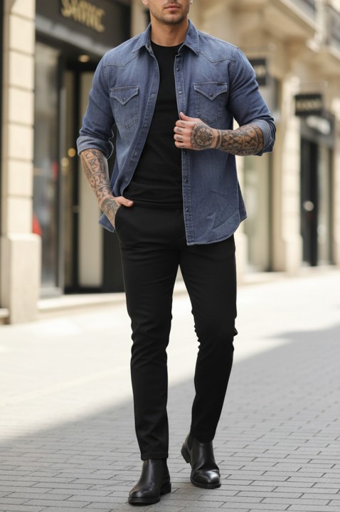 Koszula TORMER NAVY, Kolor : granatowy, IVET.PL - Modna odzież