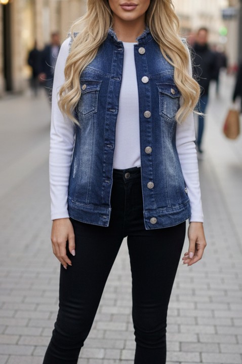 Kamizelka FALZENA NAVY, Kolor : granatowy, IVET.PL - Modna odzież