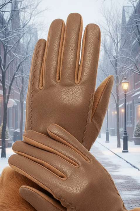 Rękawiczki POLIARZA CAME, Kolor : jasnobrązowy, IVET.PL - Modna odzież