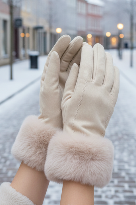 Rękawiczki POLIARZA ECRU, Kolor : ecru, IVET.PL - Modna odzież