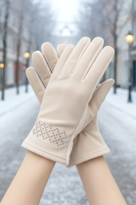 Rękawiczki VAKALZA ECRU, Kolor : ecru, IVET.PL - Modna odzież