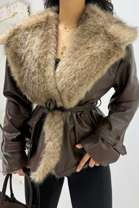 Płaszcz DEMITRA, Kolor : brązowy, IVET.PL - Modna odzież