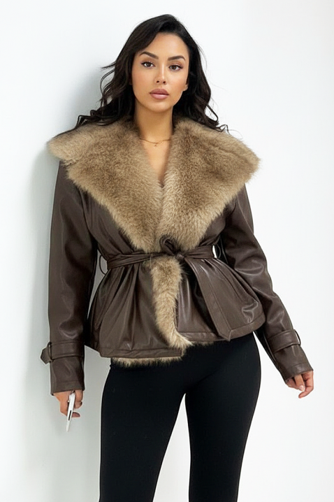 Płaszcz DEMITRA, Kolor : brązowy, IVET.PL - Modna odzież