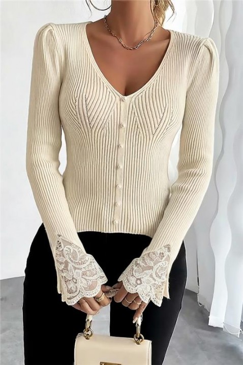 Bluzka ZLOVELDA ECRU, Kolor : ecru, IVET.PL - Modna odzież