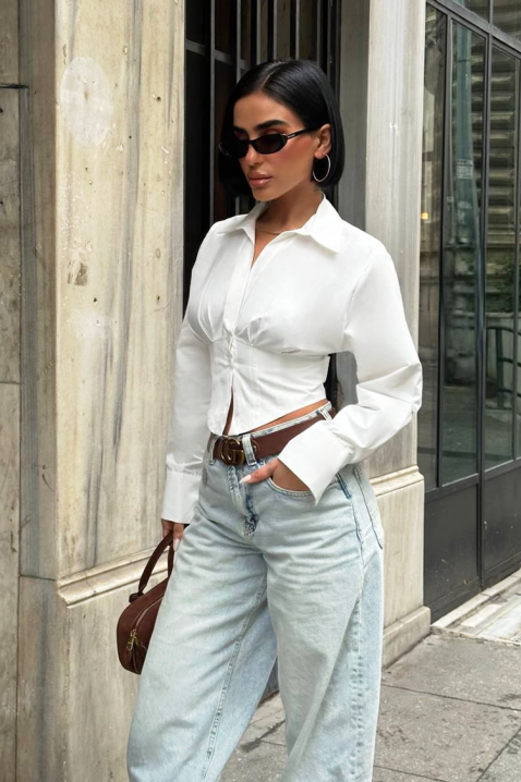 Koszula BANSOLTA WHITE, Kolor : biały, IVET.PL - Modna odzież