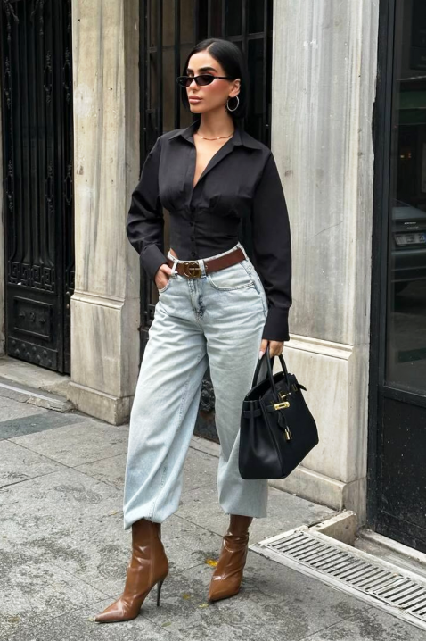 Koszula BANSOLTA BLACK, Kolor : czarny, IVET.PL - Modna odzież