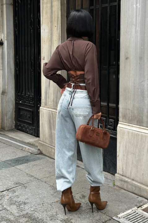 Koszula BANSOLTA BROWN, Kolor : brązowy, IVET.PL - Modna odzież