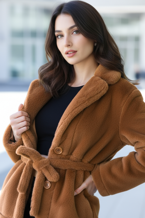 Płaszcz DOLEZIMA BROWN, Kolor : brązowy, IVET.PL - Modna odzież