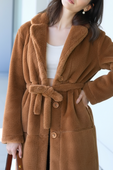 Płaszcz DOLEZIMA BROWN, Kolor : brązowy, IVET.PL - Modna odzież