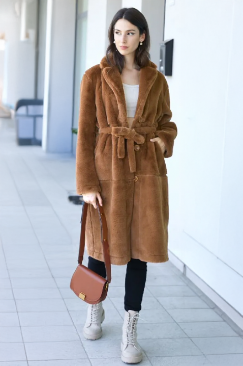 Płaszcz DOLEZIMA BROWN, Kolor : brązowy, IVET.PL - Modna odzież